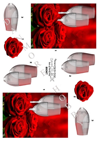 89367DQ 3D Glas med roser